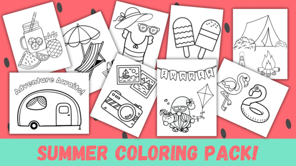 Summer Coloring Pages - Digital Coloring Book - Digital Download - Image 2