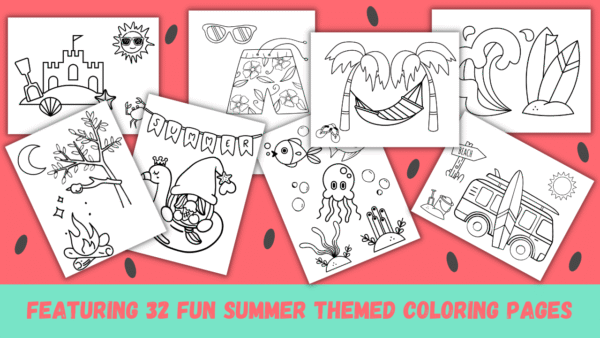 Summer Coloring Pages - Digital Coloring Book - Digital Download - Image 3