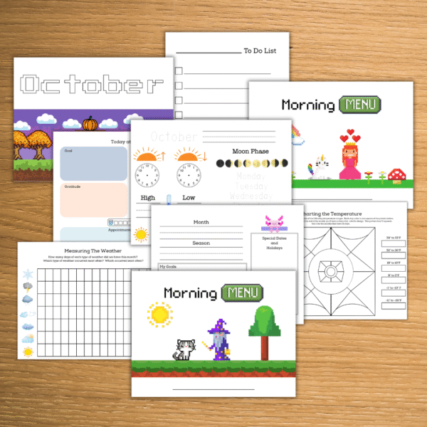Homeschool Morning Menu - Level Up (Video Game Theme) - Digital Download - Image 2